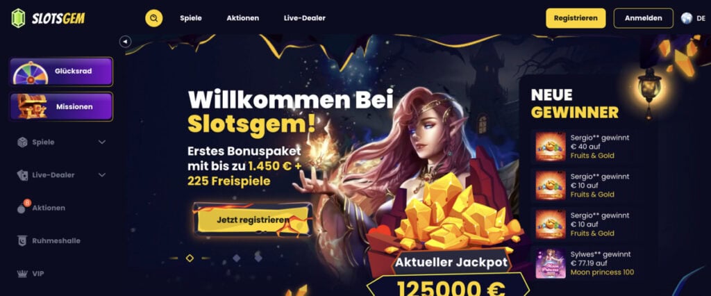 Der 1450€ Bonus von SlotsGem Casino im Test.
